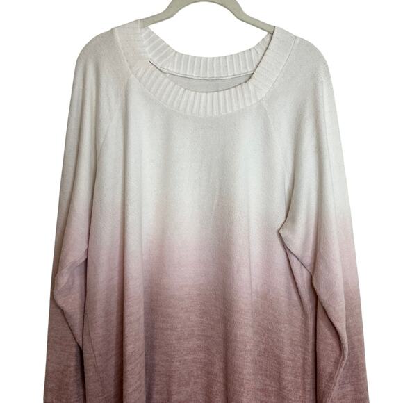 Torrid Super Soft Plush Sweater XL Pink Ombre Gradient Long Sleeve Pullover - Picture 2 of 6